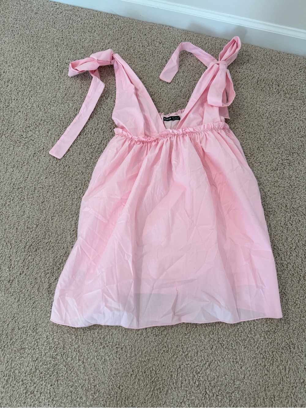 Girls' Pink Tie-Shoulder Sundress Top